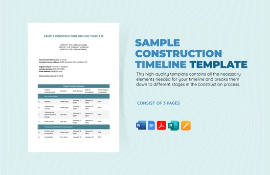 Sample Construction Timeline Template