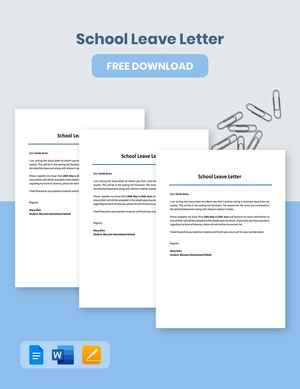 School Leave Letter Template