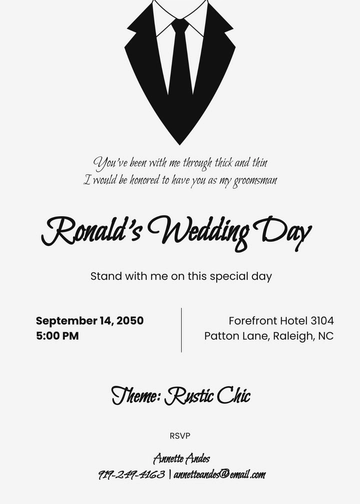 Free Groomsman Request Invitation Template to Edit Online