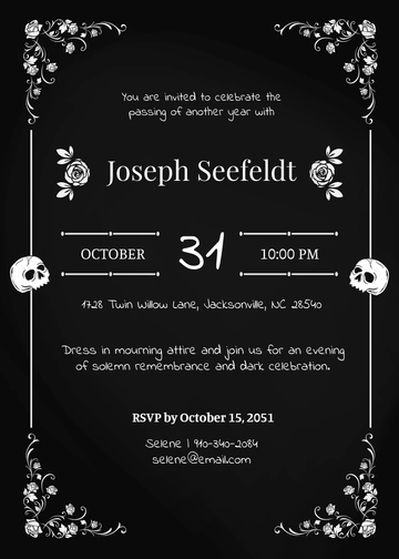 Free Gothic RIP Birthday Invitation Template to Edit Online