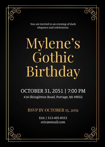 Free Elegant Gothic Invitation Template to Edit Online