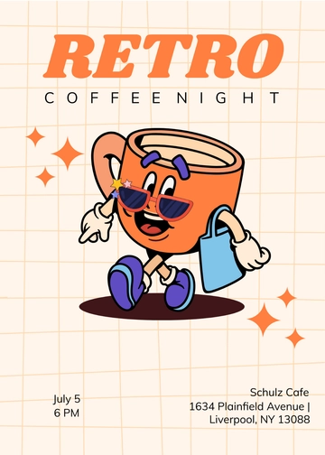 Free Retro Coffee Invitation Template to Edit Online