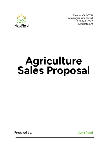 Free Agriculture Sales Proposal Template to Edit Online