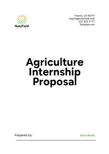 Free Agriculture Internship Proposal Template to Edit Online