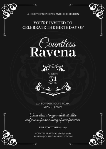 Free Gothic Birthday Invitation Template to Edit Online