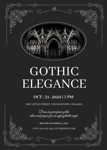 Free Gothic Invitation Template with Photo to Edit Online