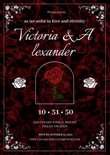 Free Gothic Rose Invitation Template to Edit Online