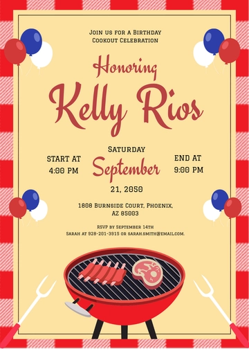 Free Birthday Cookout Invitation Template to Edit Online