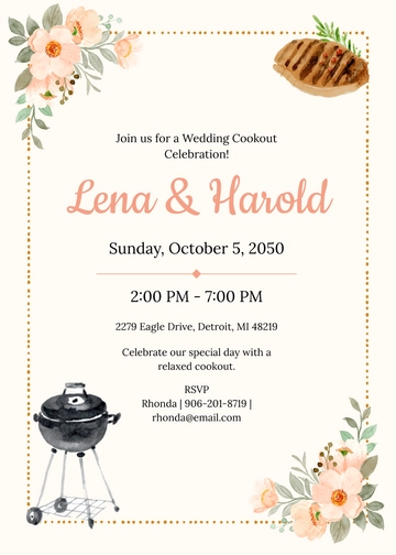 Free Wedding Cookout Invitation Template to Edit Online