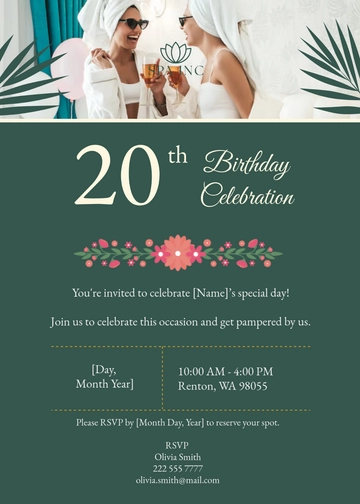 Free Spa Birthday Invitation Template to Edit Online