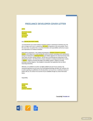 Freelance Developer Cover Letter