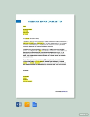 Freelance Editor Cover Letter
