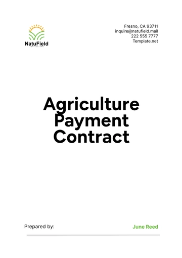 Free Agriculture Payment Contract Template to Edit Online
