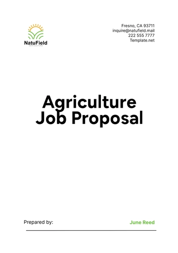 Free Agriculture Job Proposal Template to Edit Online