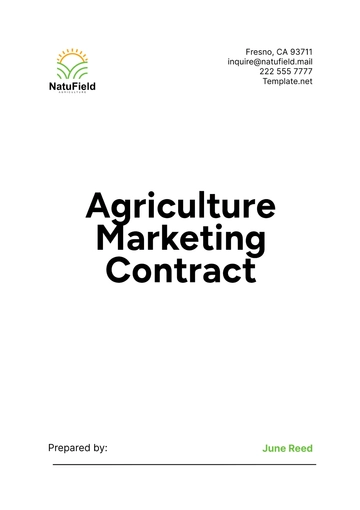 Free Agriculture Marketing Contract Template to Edit Online
