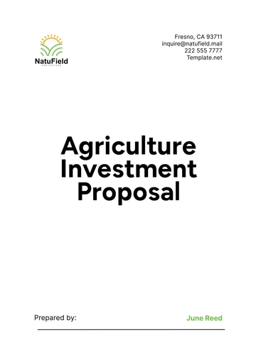Free Agriculture Investment Proposal Template to Edit Online