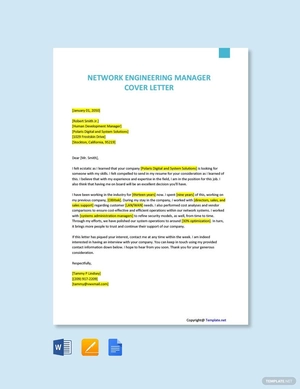 Network Engineering Manager Cover Letter Template