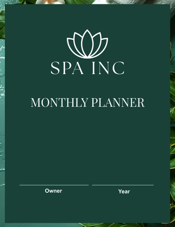 Free Spa Monthly Planner Template to Edit Online