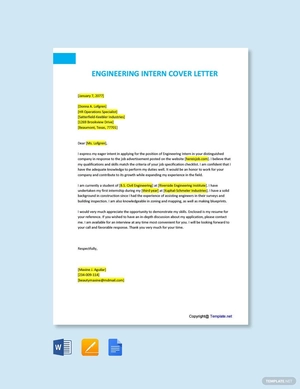 Engineering Intern Cover Letter
