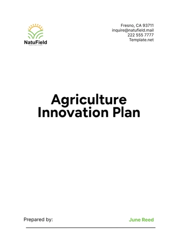 Free Agriculture Innovation Plan Template to Edit Online
