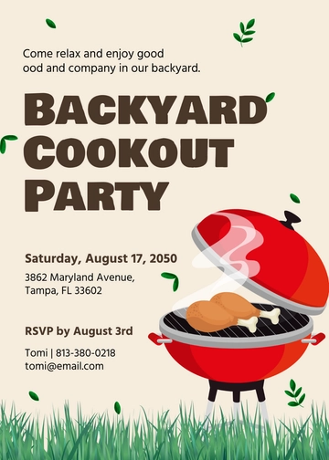 Free Backyard Cookout Invitation Template to Edit Online
