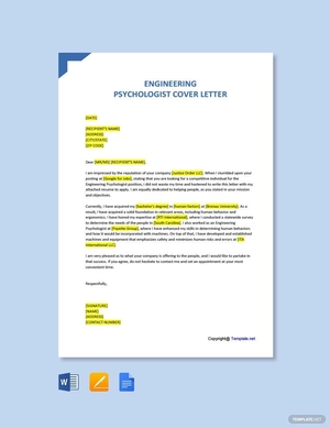 Engineering Psychologist Cover Letter