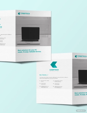 Simple Computer Service Bi-fold Brochure Template