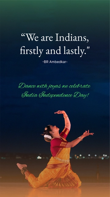 Free India Independence Day Dance Quote Template to Edit Online