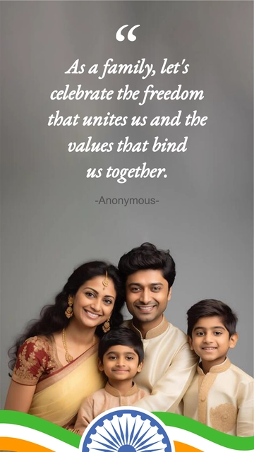 Free India Independence Day Family Quote Template to Edit Online