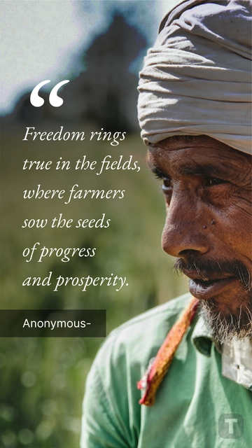 Free India Independence Day Farmer Quote Template to Edit Online