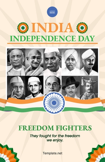 Free India Independence Day Freedom Fighters Poster Template to Edit Online