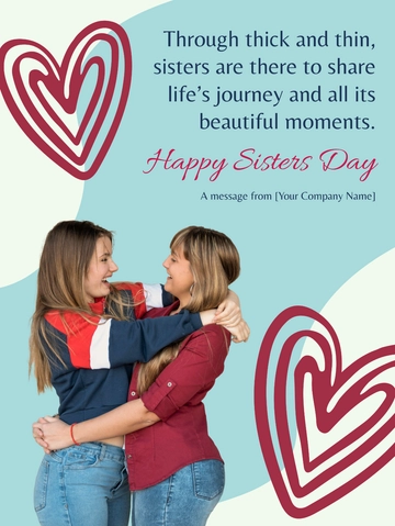 Free Happy Sisters Day Template to Edit Online