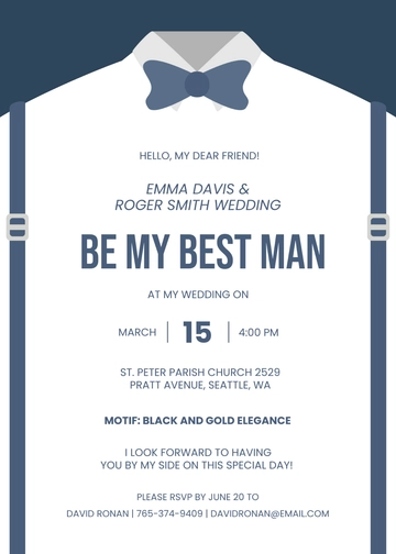 Free Best Man Groomsman Invitation Template to Edit Online