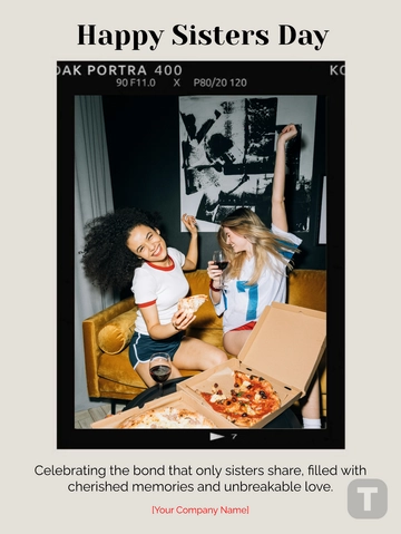 Free Happy Sisters Day Social Media Template to Edit Online