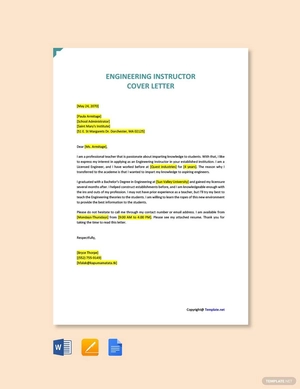 Engineering Instructor Cover Letter Template