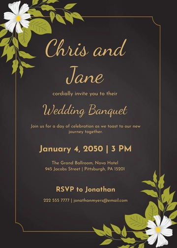 Free Wedding Banquet Invitation Template to Edit Online