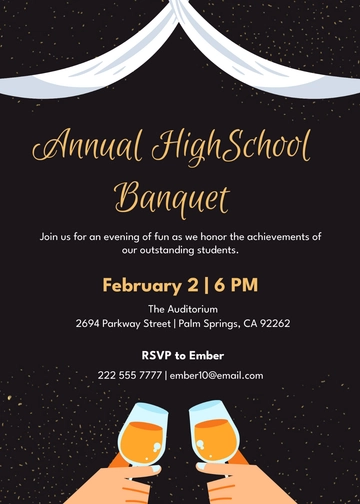 Free High School Banquet Invitation Template to Edit Online