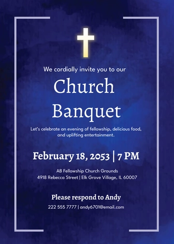 Free Church Banquet Invitation Template to Edit Online