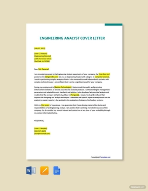 Engineering Analyst Cover Letter Template