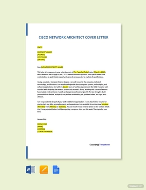 Cisco Network Architect Cover Letter Template