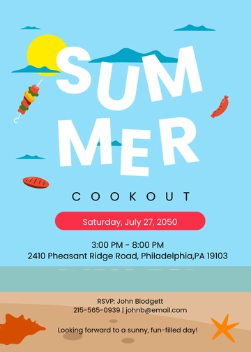 Free Summer Cookout Invitation Template to Edit Online