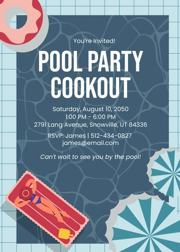 Free Pool Party Cookout Invitation Template to Edit Online