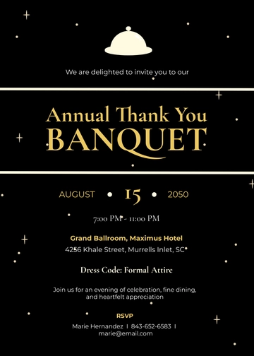 Free Thank You Banquet Invitation Template to Edit Online