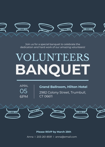 Free Volunteers Banquet Invitation Template to Edit Online