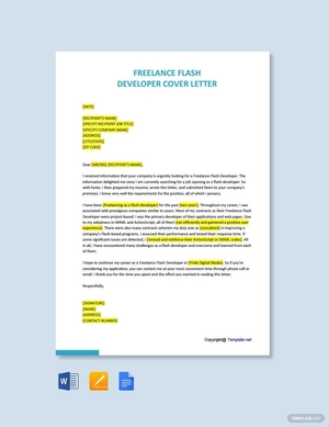 Freelance Flash Developer Cover Letter