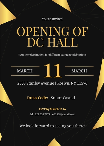 Free Banquet Hall Opening Invitation Template to Edit Online