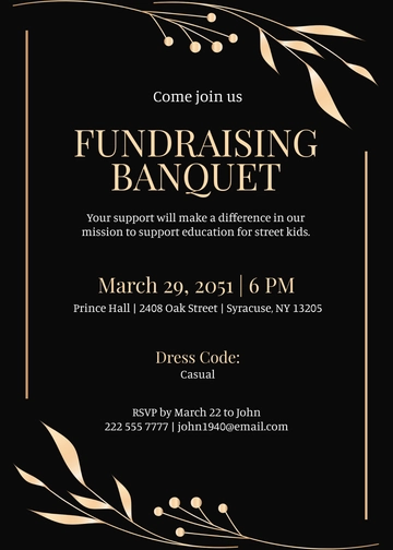 Free Fundraising Banquet Invitation Template to Edit Online