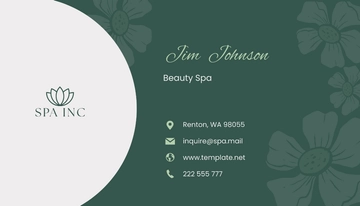 Free Spa Business Card Template