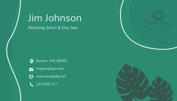 Free Relaxing Salon & Day Spa Business Card Template to Edit Online