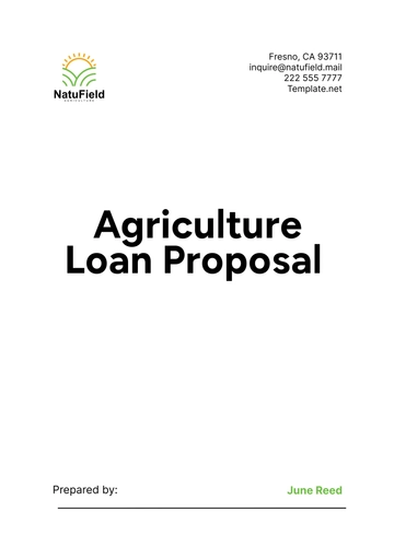 Free Agriculture Loan Proposal Template to Edit Online